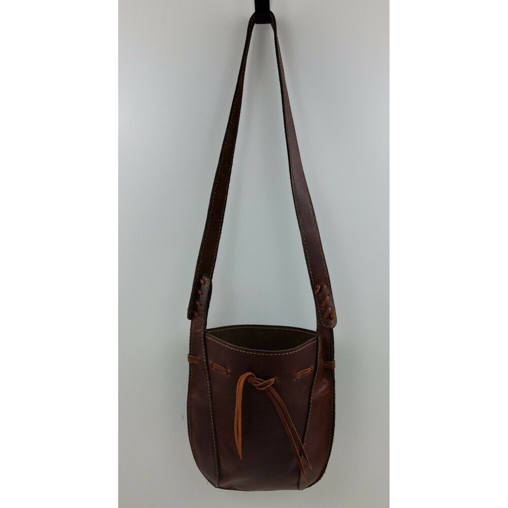 Handmade Leather Crossbody Shoulder Saddle Handbag Purse with Attached Pouch